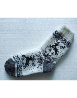 Шерстяные носки. Рисунок Олени. Размер (36-41), изображение 1