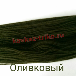 Акрил шерстяного типа в пасмах цвет Оливковый. Цена указана за 1 кг., изображение 1